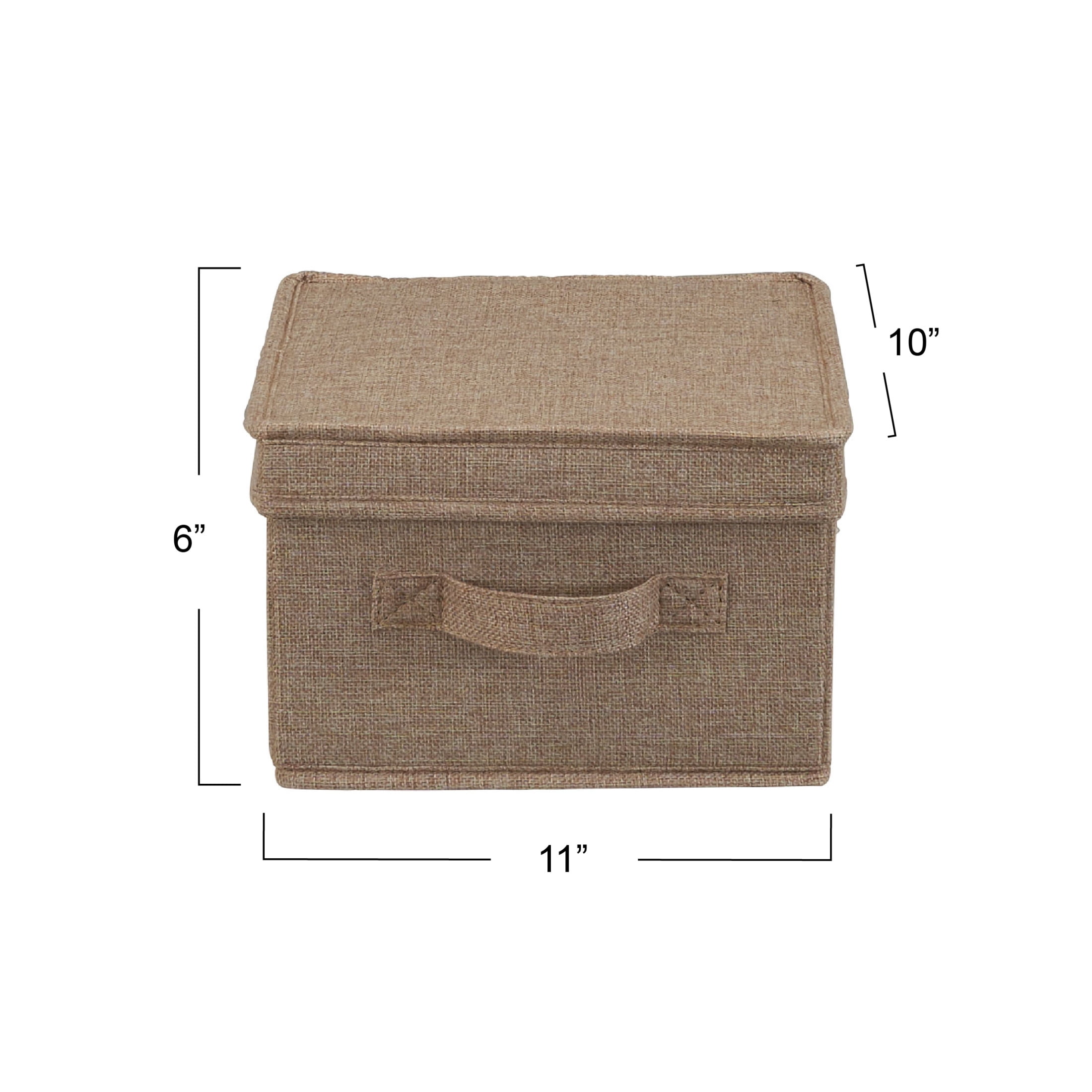 Household Essentials Medium Fabric Storage Bins, Set of 2, Storage Box with Fully Removable Lid, Luxe Latte Fabric