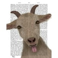 thumbnail image 2 of Fab Funky 15x18 Gold Ornate Wood Framed with Double Matting Museum Art Print Titled - Funny Farm Goat 2 Book Print, 2 of 4