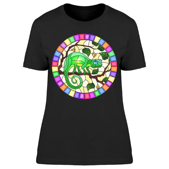 Stained Glass Style Art T-Shirt Women -Image by Shutterstock, Female XX-Large