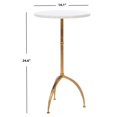thumbnail image 2 of Maklaine Table d'Appoint en Marbre, Blanc et Or, 2 of 9