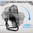 thumbnail image 3 of Ktaxon 16"Heavy Duty Floor & Wall Mount Fan - 5688 CFM High Velocity, 120-Watt, 3-Speed, Industrial Cooling for Garage, Workshop, Office, Home - UL Listed, Black, 3 of 11