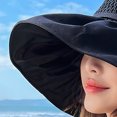 thumbnail image 2 of Women Floppy Hat Straw - Sun Protection Wide Brim Cap Fisherman Cap Summer Hat, 2 of 8