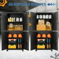 thumbnail image 2 of Fesbos 73" H Tall Storage Cabinets with Wheels, Black Rolling Heavy Duty Tool Cabinet with Adjustable Shelves&Lockable Doors, Garage Cabinets for Home,Kitchen, School, Office, 2 of 9