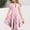 Pink, variant on Eltusu Summer Casual Dresses for Girls, Crewneck Ruffle Sleeve Short Sleeve Printed Kids Dresses Pink Size 8 T