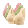 thumbnail image 1 of Timegard Wireless Bras for Women 3pc Front Closure Wide Strap Full Support Breathable Comfy Daily Bras, 1 of 3