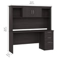 thumbnail image 4 of Bestar Logan 65W Computer Desk with Hutch in charcoal maple, 4 of 4