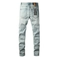 thumbnail image 3 of New Ksubi Men's Jeans Jeans Slim Fit Stretch Jeans Straight Skinny Denim Pants for Men Fashion Streetwear Biker Motocycle Holes Pants, 3 of 7
