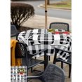 thumbnail image 4 of Outdoor Tablecloth with Umbrella Hole and Zipper, Christmas Home Square Table Cloth 60x60 Inch Waterproof Tablecloth, Winter Xmas Black White Buffalo Plaid Picnic Table Cover for Patio Camping, 4 of 7