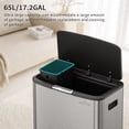 thumbnail image 6 of mVm 16 Gal Kitchen Trash Can, Large Raised Trash Can with Small Compost Bin and Inner Bin, Touch-on Garbage Can with Lid(Gray), 6 of 8