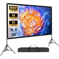Visulapex Projector Screen with Stand 120inch 16:9 4K HD Outdoor Projector Screen Stand Home Theater Screens