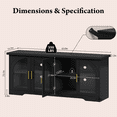thumbnail image 3 of TV Stand with Power Outlet & LED Lights,63" Entertainment Center for TV up to 70 inch,TV Console with Adjustable Shelves & 2 Doors,Black, 3 of 11