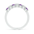 thumbnail image 2 of ANGARA Natural Half Eternity 7 Stone Amethyst and Diamond Wedding Ring in 925 Sterling Silver for Women (Size-3mm) | February Birthstone, Anniversary, Jewelry Gift for Women | Natural Amethyst Ring, 2 of 9