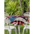 thumbnail image 2 of Outdoor Tablecloth with Umbrella Hole and Zipper, Christmas Truck Round Table Cloth 54 Inch Waterproof Tablecloth, Xmas Tree Red Plaid Snowflake Rustic Picnic Table Cover for Patio Camping, 2 of 7