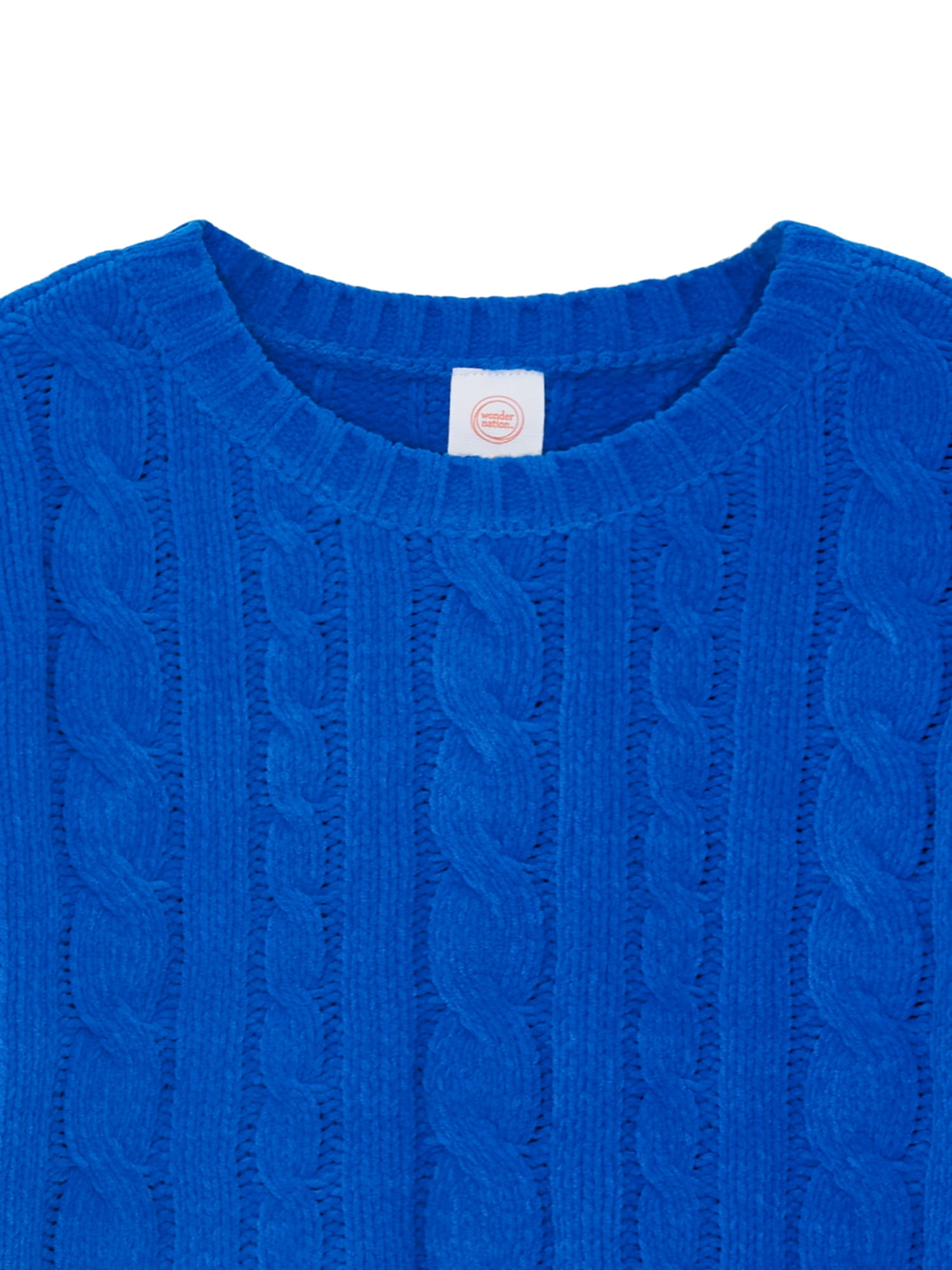 Wonder Nation Toddler Girls Cable Knit Sweater, Sizes 12M-5T