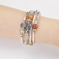 thumbnail image 2 of Fulu Autumn Pulseras Apilables Con Cuentas Para Mujer Boho Wrap Pulsera De Plata En Capas Joyería De Moda Regalos Para Ella (Marrón), 2 of 5