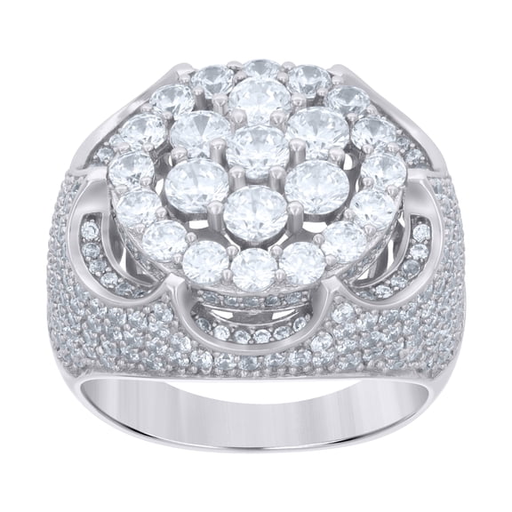 925 Sterling Silver Mens Cubic-Zirconia Fashion Ring Size 8