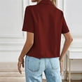thumbnail image 5 of QIYAGBSA Blazer for Women, Short Sleeve Lapel Collar Button Front for Summer Office and Casual, 5 of 9