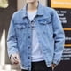 thumbnail image 5 of Abrigo vaquero para hombre, chaqueta vaquera azul con botones de otoño, para hombre, de invierno, de gran tamaño, de diseñador, venta al por mayor, ropa informal para hombre de tela G, 5 of 5