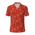 thumbnail image 2 of Daiia Tomatoes Pattern Men’s Polo Shirts,Solid Deck Shirt,Classic Fit, Breathable Cotton Polo for Casual and Sport Wear-Small, 2 of 9
