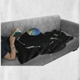 thumbnail image 6 of Moon Phase Soft Flannel Fleece Throw Blanket, Infographic Celestial Movements Around Earth, Cozy Plush for Indoor and Outdoor Use, 50" x 60", Charcoal Grey Sky Blue, by Ambesonne, 6 of 6