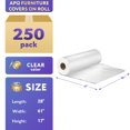 thumbnail image 2 of Pack of 250 General Furniture Covers on Roll 28 x 17 x 61. Ultra Thin Design 1 mil Clear Plastic Bags 28x17x61. Great for Home Furniture Care. Ideal for Industrial Applications, 2 of 7