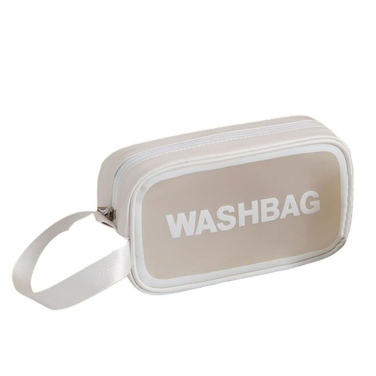 Walbest Portable (Made of PVC & Leather) Large-capacity Translucent Travel  Wash Bag, Waterproof Stain Resistant Matte Makeup Cosmetic Bag, Skin Care  Product Storage Pouch 