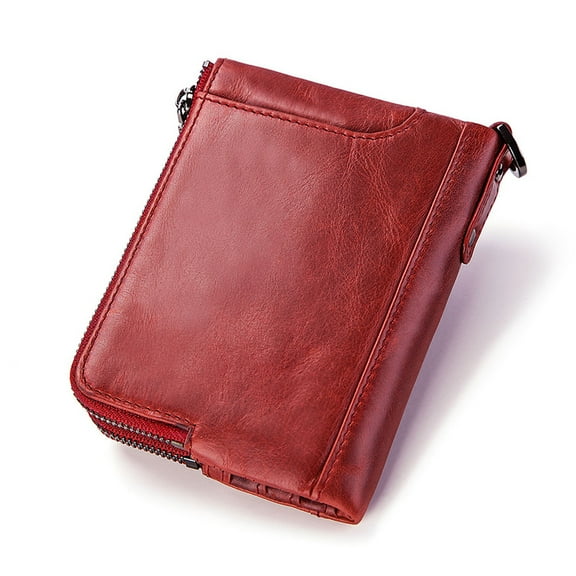 HOOWIFFY Men’s Clutch Bag Red Wallet with for Credit Cards and Storage