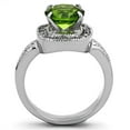 thumbnail image 3 of Womens 9x9mm Round Cut Green Peridot CZ Stainless Steel Cocktail Ring - Size 9, 3 of 4
