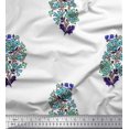 thumbnail image 1 of Soimoi Poly Georgette Fabric Leaves & Floral Block Print Fabric by The Yard 42 Inch Wide, 1 of 3