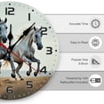 thumbnail image 3 of Two Horses White Wall Clock 10 Inch Silent Non Ticking Round Wooden Clock Decoration for Living Room Kitchen Bedroom Bathroom Office Classroom, 3 of 9