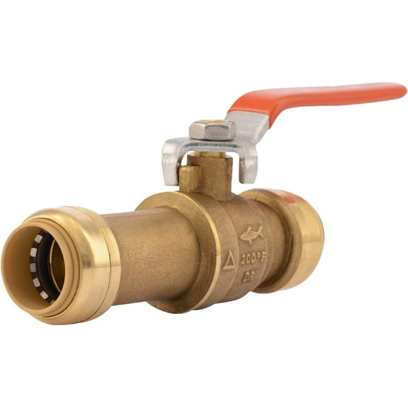 SharkBite 24736LFA Slip Ball Valve, 3/4 Inch x 3/4 Inch, Water Valve Shut Off, Push-to-Connect, Copper, CPVC