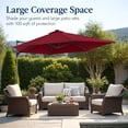 thumbnail image 6 of Best Choice Products 10ft 360 Rotating Cantilever Offset Hanging Market Patio Umbrella w/ Solar Lights - Burgundy, 6 of 10