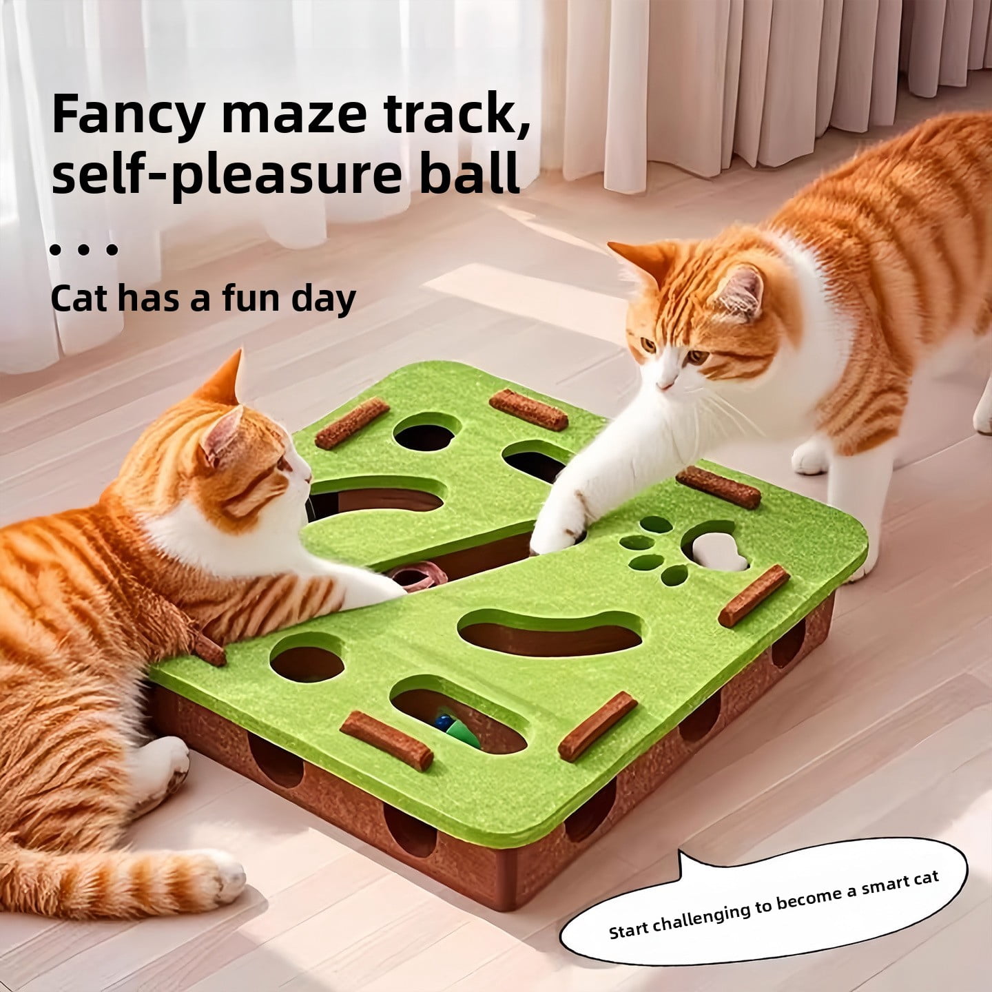 Cat Toy Maze Hole Felt Box Self-Entertainment Boredom Relief Artifact Kitten Pet Cat Puzzle Teaser Bell Ball
