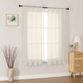 thumbnail image 2 of MKHILL Cream Sheer Curtains 63 inch Length 2 Panels Set, Light Filtering Voile Drapes for Living Room Bedroom, Rod Pocket Semi Sheer Window Panels, Each 42" W x 63" L, 2 of 9