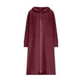 thumbnail image 4 of Qetyuw Long Hoodies for Women Long Sleeve Zip Up Coat Oversized Curved Hem Hooded Jacket Loose Casual Sweatshirt with Pocket, 4 of 6
