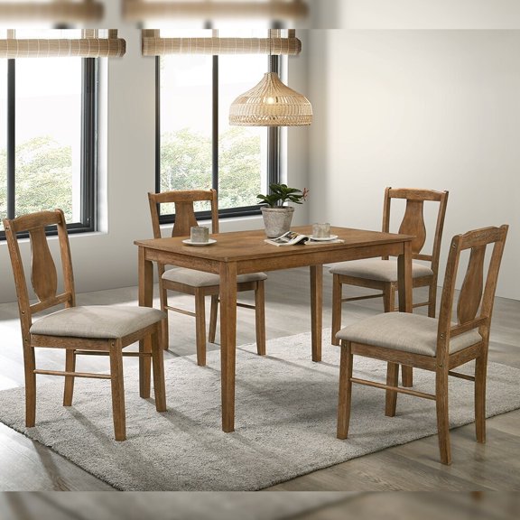 Kayee 5pc Pack Dining Set in Weathered Oak Finish