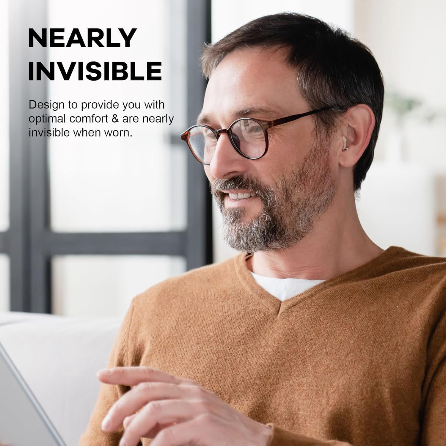 16-Channel True Hearing Aids, Virtually Invisible OTC Hearing Aids for Seniors with Noise Reduction, No Whistling Digital Hearing Aids with Feedback Cancellation, Comfort Design
