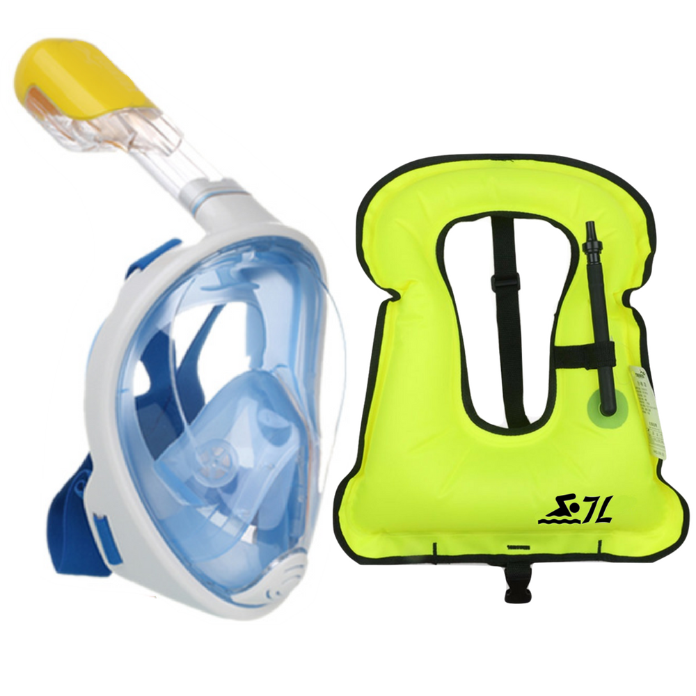 SOLY Inflatable Snorkel Diving Swimming Vest Jacket for Adult Youth Kids Two Sizes