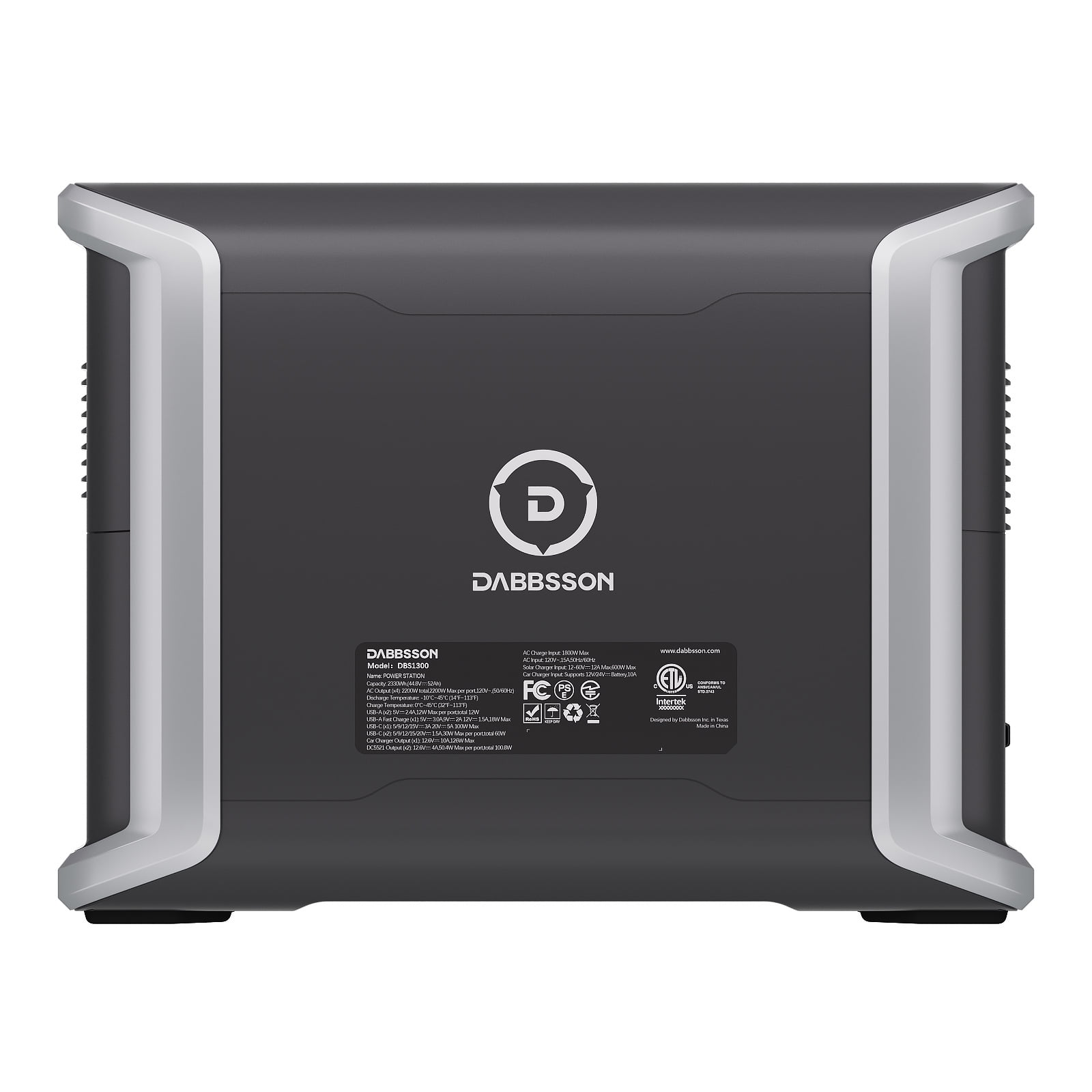 Dabbsson 1330Wh 1200W Portable Power Station Solar Generator, AC Output x4 Surge 2400W, EPS 15ms, 4500 cycles to 80% capacity, for Camping Road Trip