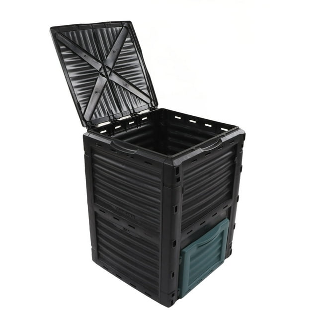 Bac à Compost, Couvercle Supérieur à Charnière Rectangulaire, Conception de Ventilation Facile à Remplir pour Extérieur