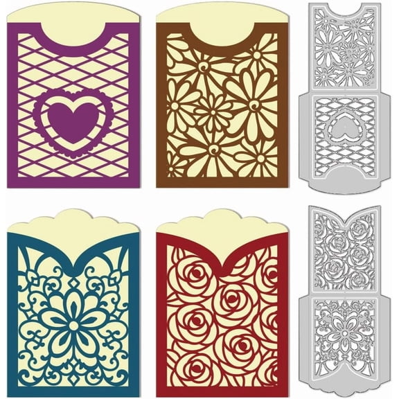 Card Pocket Bag Cutting Dies Card Making Die Stencil Metal Card Die Cuts Scrapbooking Embossing Template Dies for DIY Birthday Greeting Cards Craft Paper Photo Album Invitation Decor