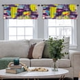 thumbnail image 4 of LALILO Kitchen Curtain Valance Acrylic Art Graffiti Oil Rod Pocket Window Curtain 52"x 18" Set of 2, 4 of 5