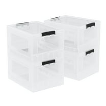 Teyyvn 30 L Clear Collapsible Storage Bins with Lids, Set of 4 Plastic Collapsible Storage Box Container