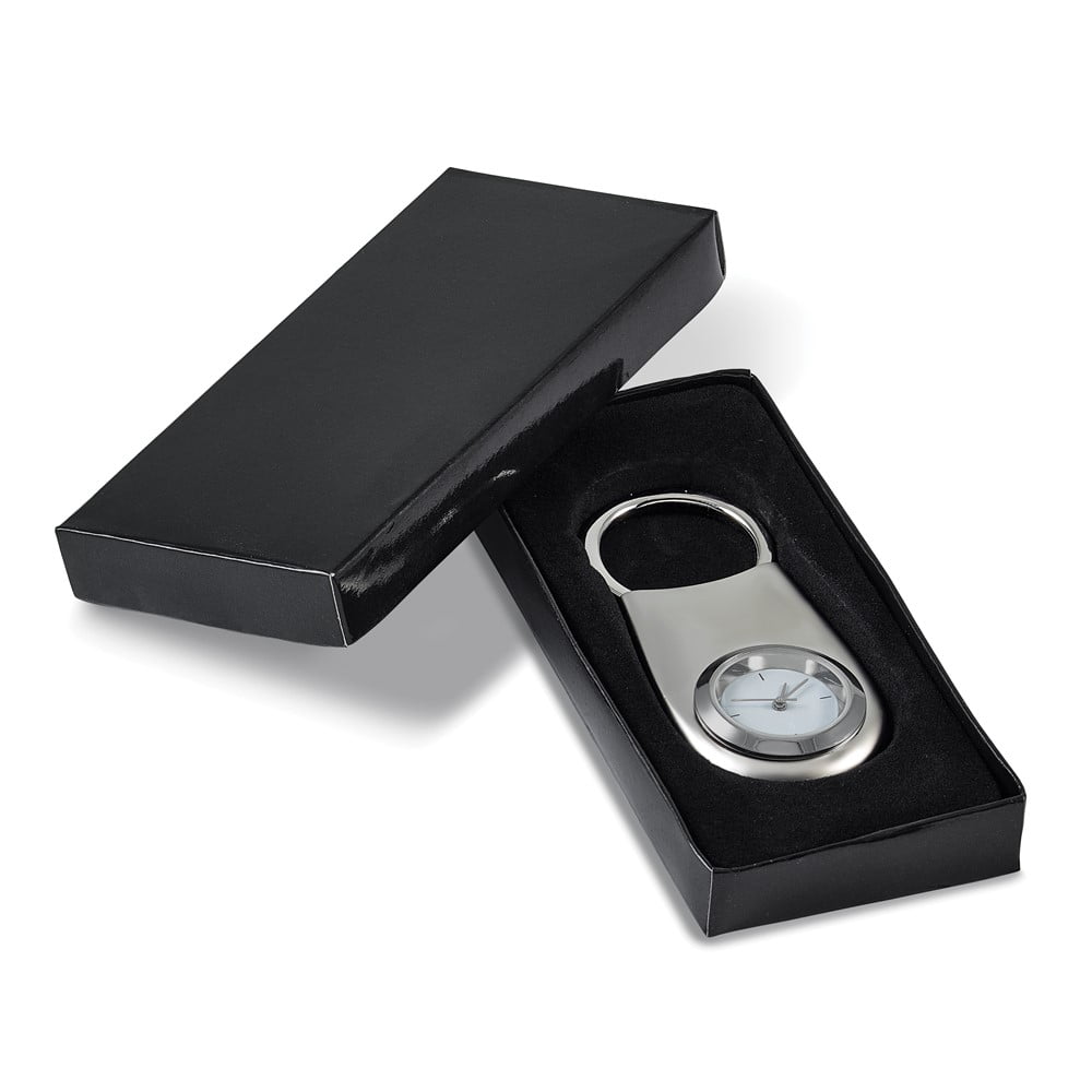 Nickel-plated Oval Clock Key Ring