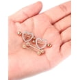 thumbnail image 4 of LinenLoon 2 Pairs Stainless Steel Nipple Ring CZ Barbell Rhinestone Nipple Studs for Nipple Tougue Body Piercing. 14 G, 4 of 5