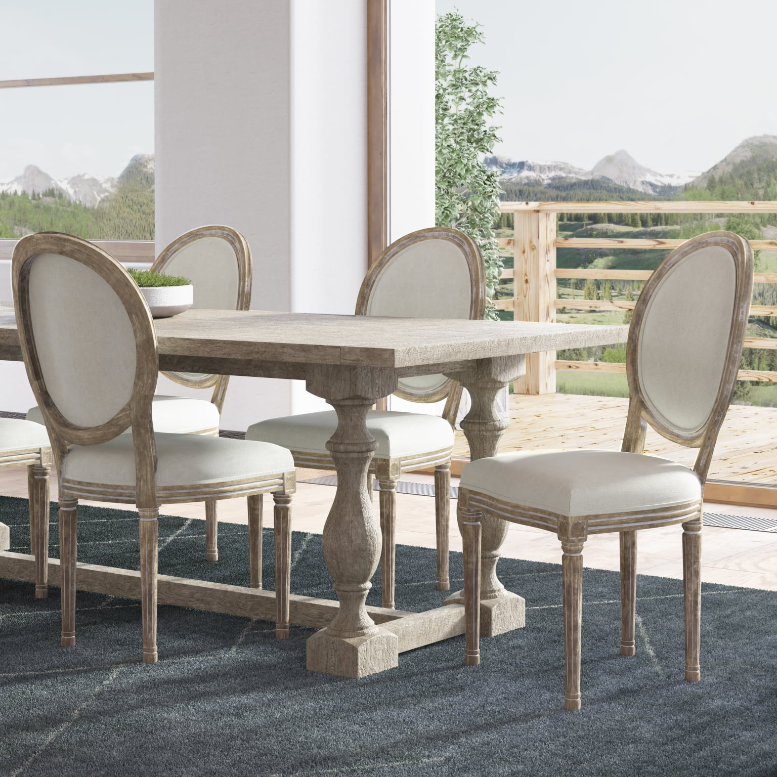 Kitchen Dining Room Chair Solid Wood, Round Back Dining Room Setup