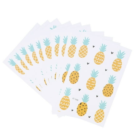 

NUOLUX 10PCS Eco-friendly Waterproof Colored Drawing Stickers Lovely Cartoon Pineapple Body Stickers