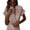 Coffee, variant on OGLCCG Womens Plaid Ruffle V Neck Button Down Shirts Casual Short Sleeve Gingham Trendy Tops Loose Fit Work Checkered Shirt,XXL,Red