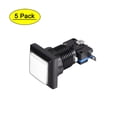 thumbnail image 1 of Juego de botón pulsador 34x34 cuadrado 12V interruptor pulsador iluminado LED con microinterruptor para juegos de video de arcade blanco 5 piezas, 1 of 5