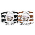 thumbnail image 1 of Esquina profunda Pulsera pareja de cuerdas de cuero Unbranded M, 1 of 3